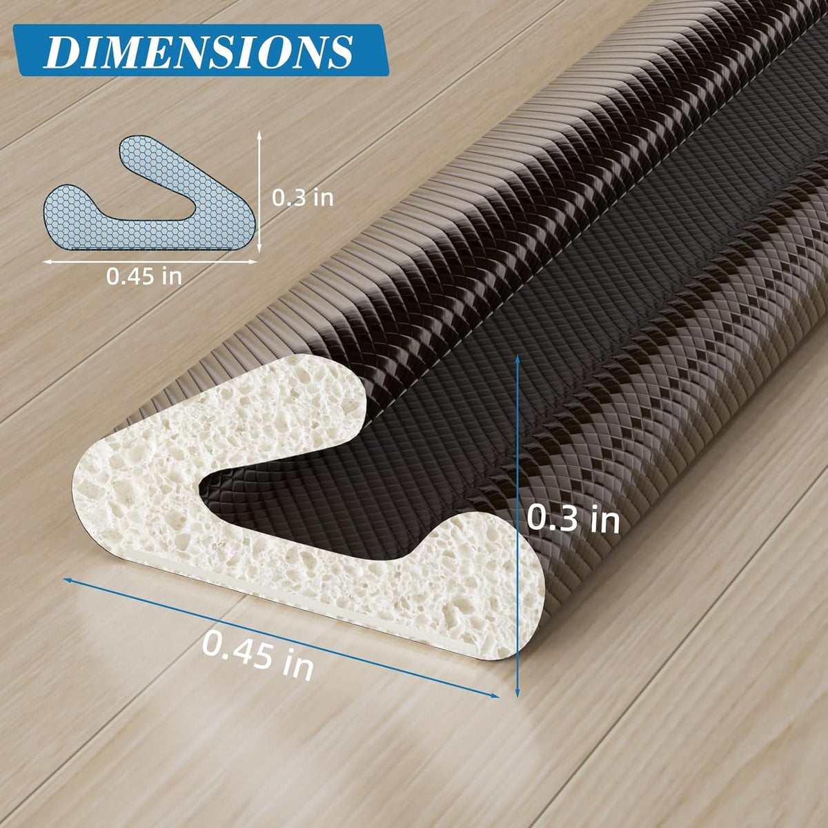 V-Shaped Weather Stripping Door Seal, 33FT Draft Stopper for Doors/Windows, Gaps, Dustproof