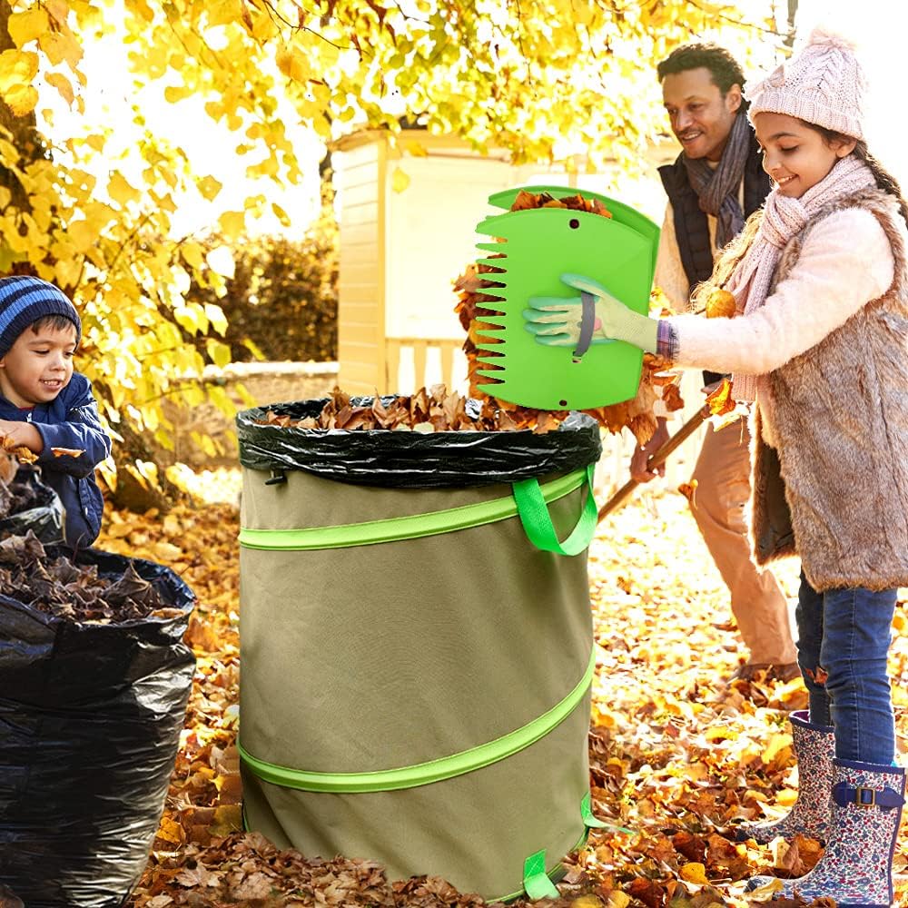 Colwelt Collapsible Garden Bag 47Gallon, Collapsible Leaf Bags with Hard Bottom, Heavy Duty Yard