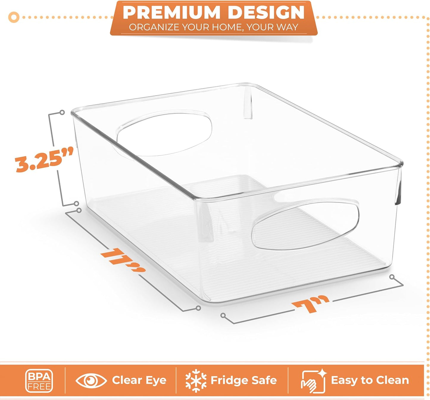 Sorbus Large Clear Plastic Storage Bins, 10 Pack Clear Organizer Bins with Handles, Plastic Storage