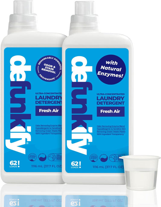 Laundry Detergent 62 Load/37.7 FlOz (2-Pack). 'Fresh Air' Liquid Laundry Detergent for Sensitive