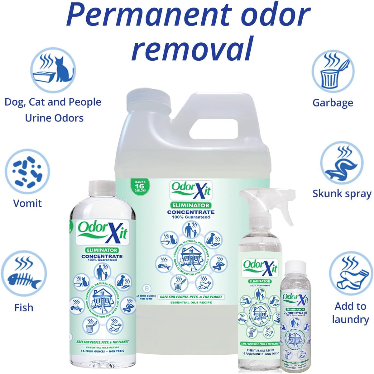 Concentrated Pet Urine Odor Eliminator, Ideal for Cat, Dog Poo and Urine Smell, Versatile & Natural