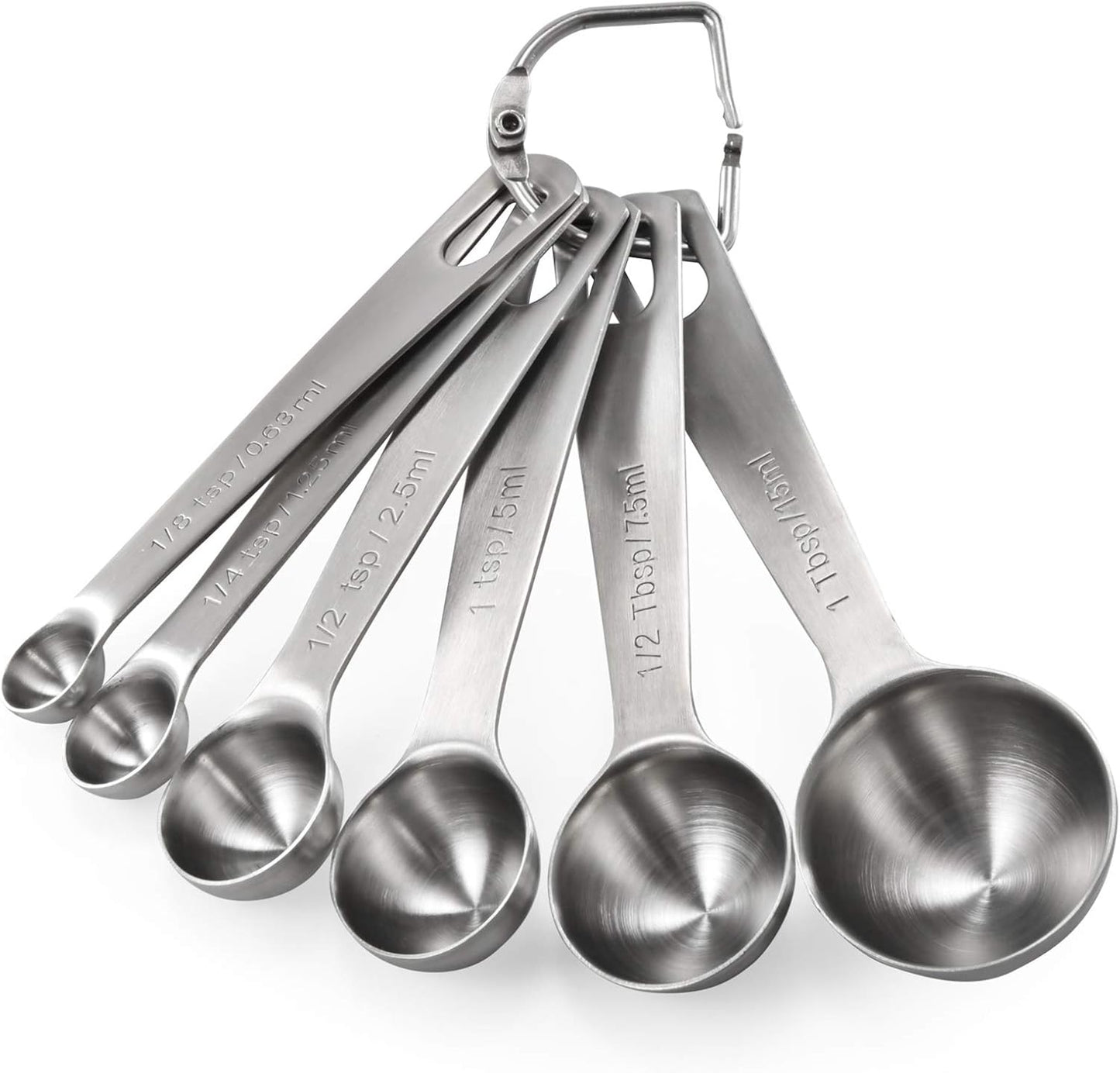 Measuring Spoons: U-Taste 18/8 Stainless Steel Measuring Spoons Set of 6 Piece: 1/8 tsp, 1/4 tsp