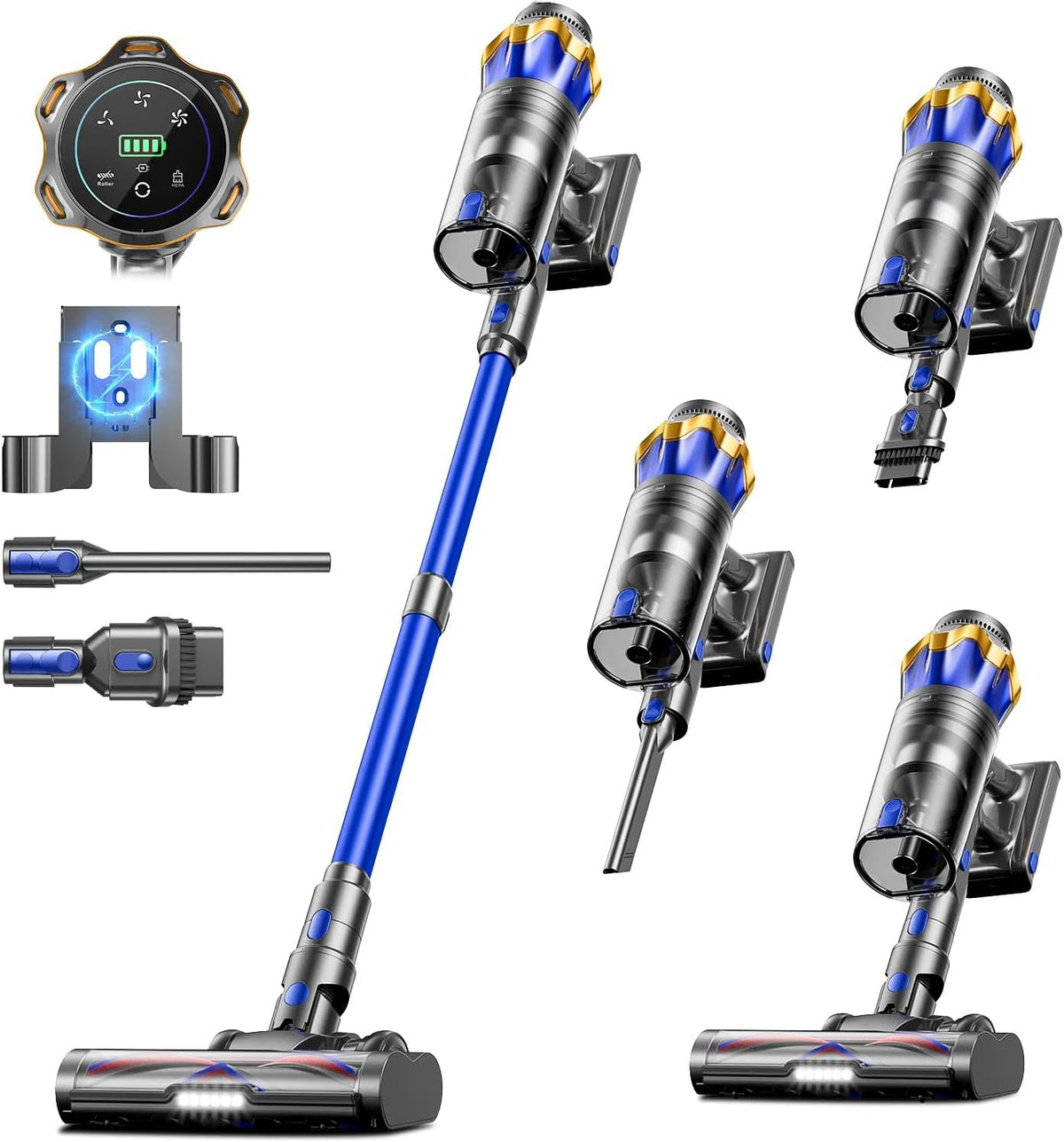 Cordless Vacuum Cleaner, Upgraded 600W 50KPA 70Mins Cordless Stick Vacuum Cleaner with