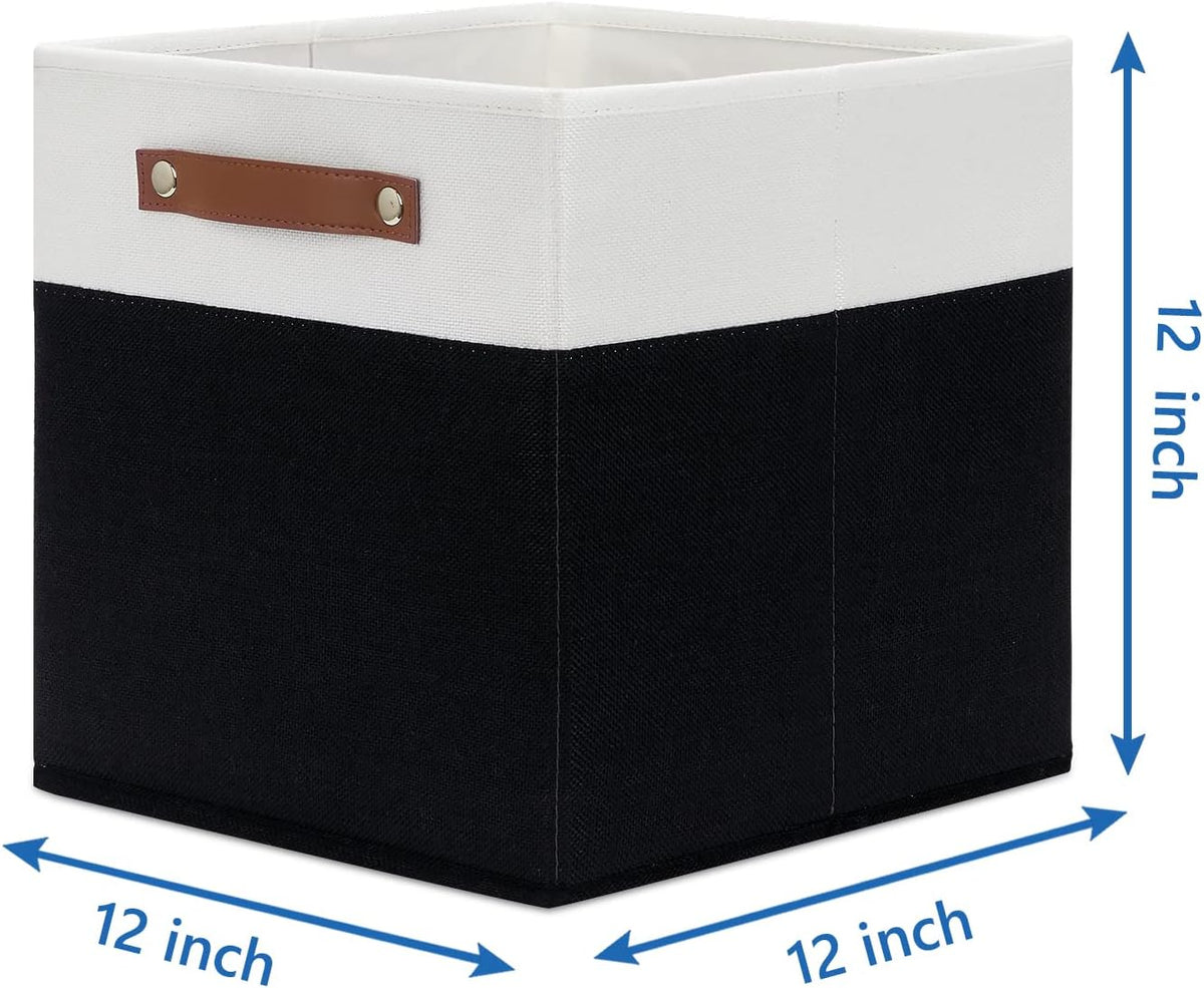 Temary Foldable Storage Cubes Set of 4 - Organizers with Handles, Decorative Storage Boxes for