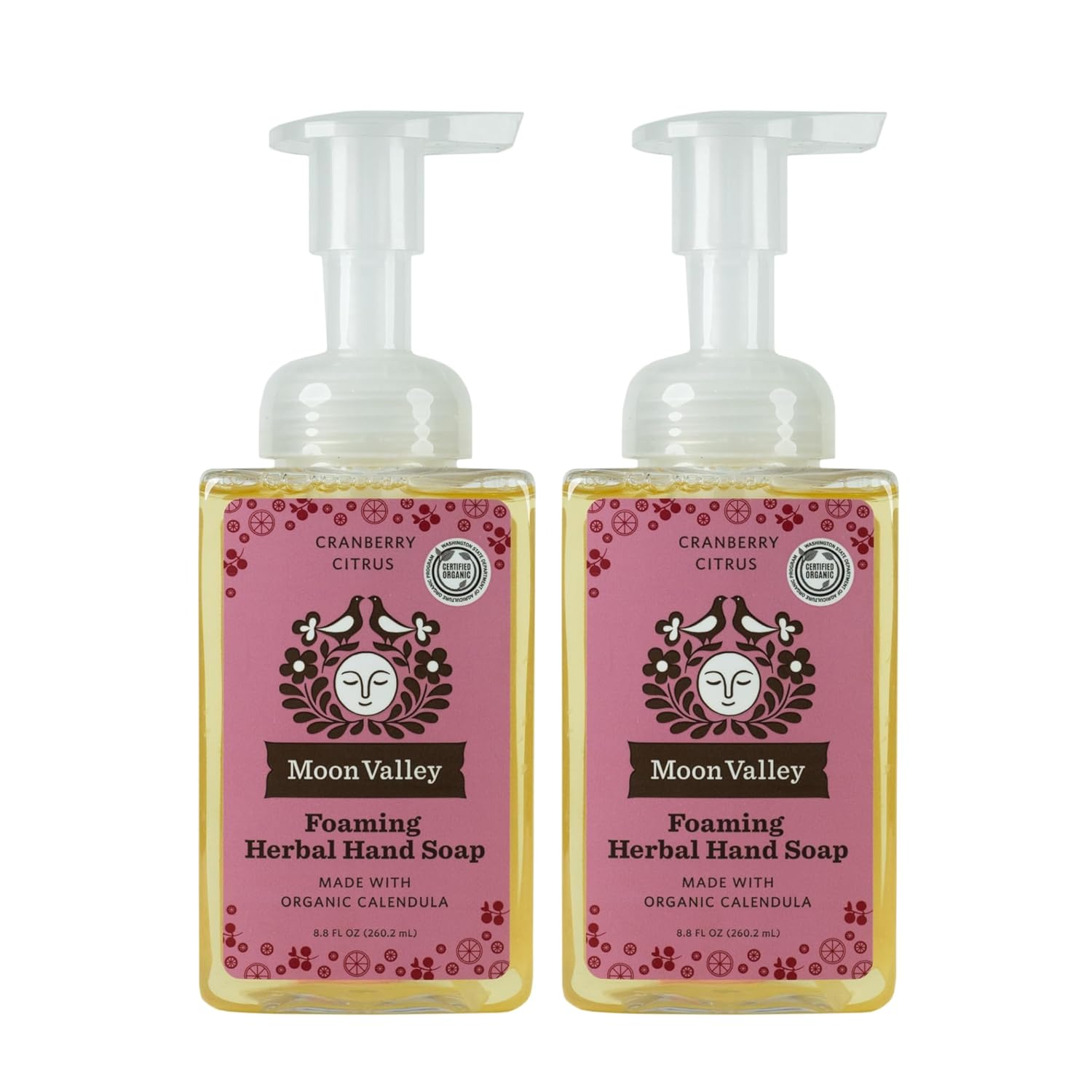 Moon Valley Herbal Foaming Hand Soap, Vegan (Cranberry Citrus, Recyclable Bottle)