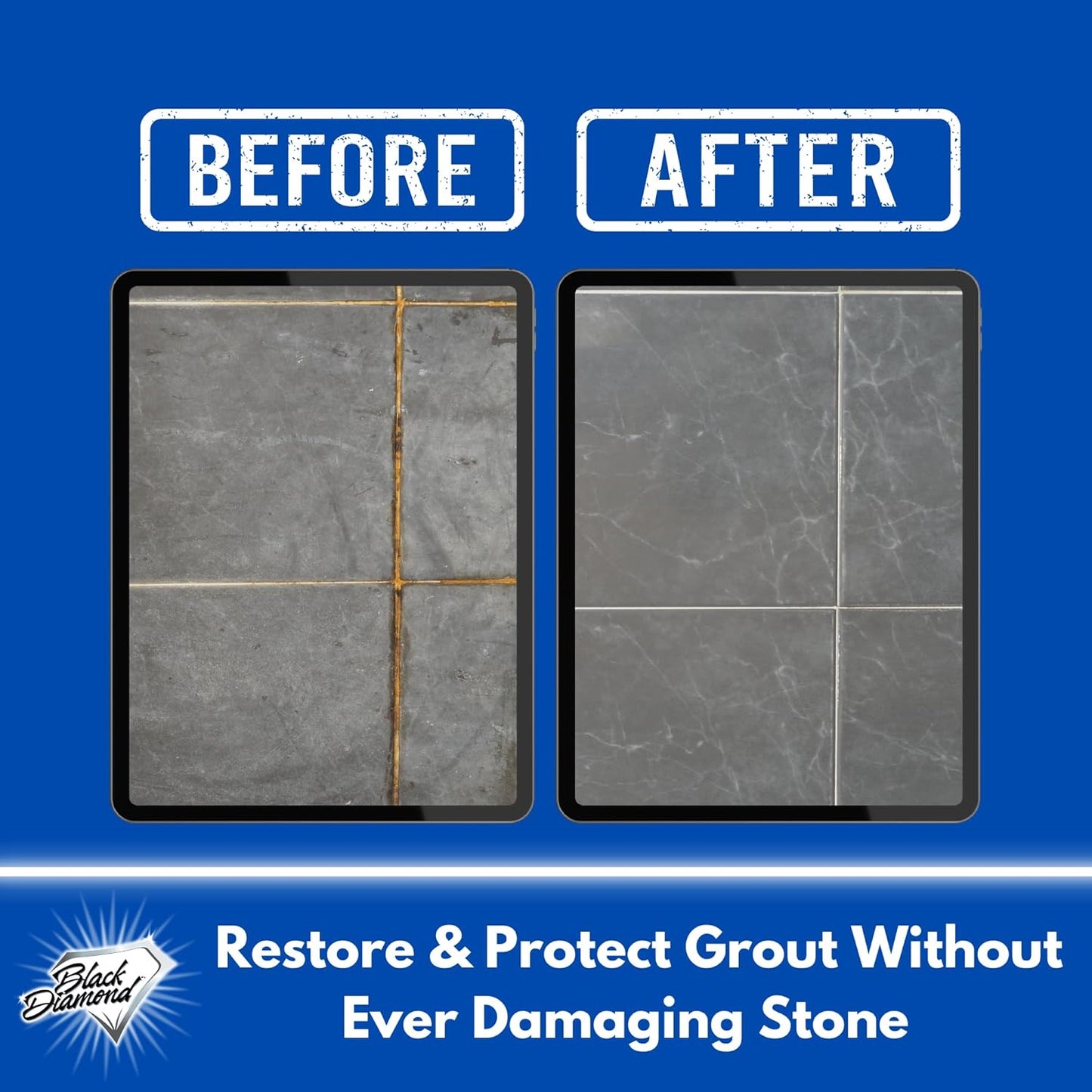 Black Diamond Ultimate Grout Cleaner: Best Cleaner for Tile,Ceramic,Porcelain, Marble Acid-Free