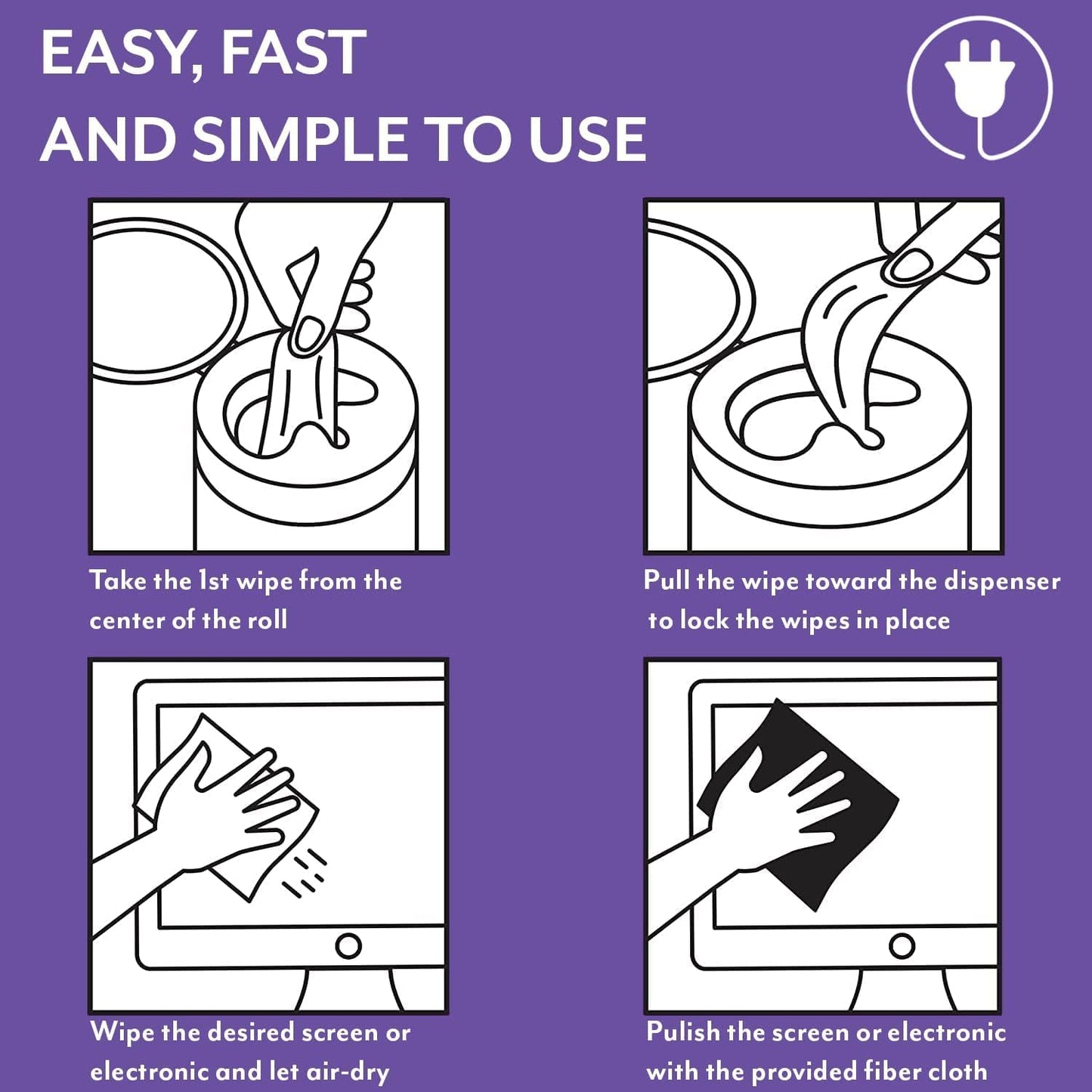 Screen Cleaner Wipes: Electronic Wipes for Screens - Computer Screen Wipes for Lens, Phone, TV