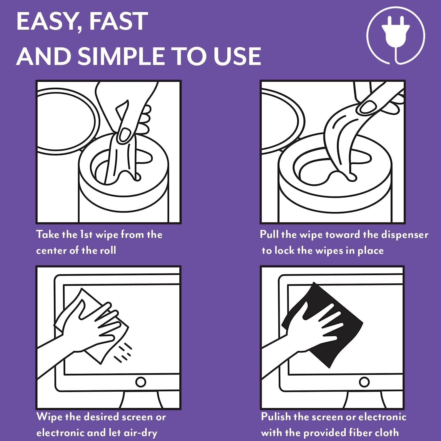 Screen Cleaner Wipes: Electronic Wipes for Screens - Computer Screen Wipes for Lens, Phone, TV