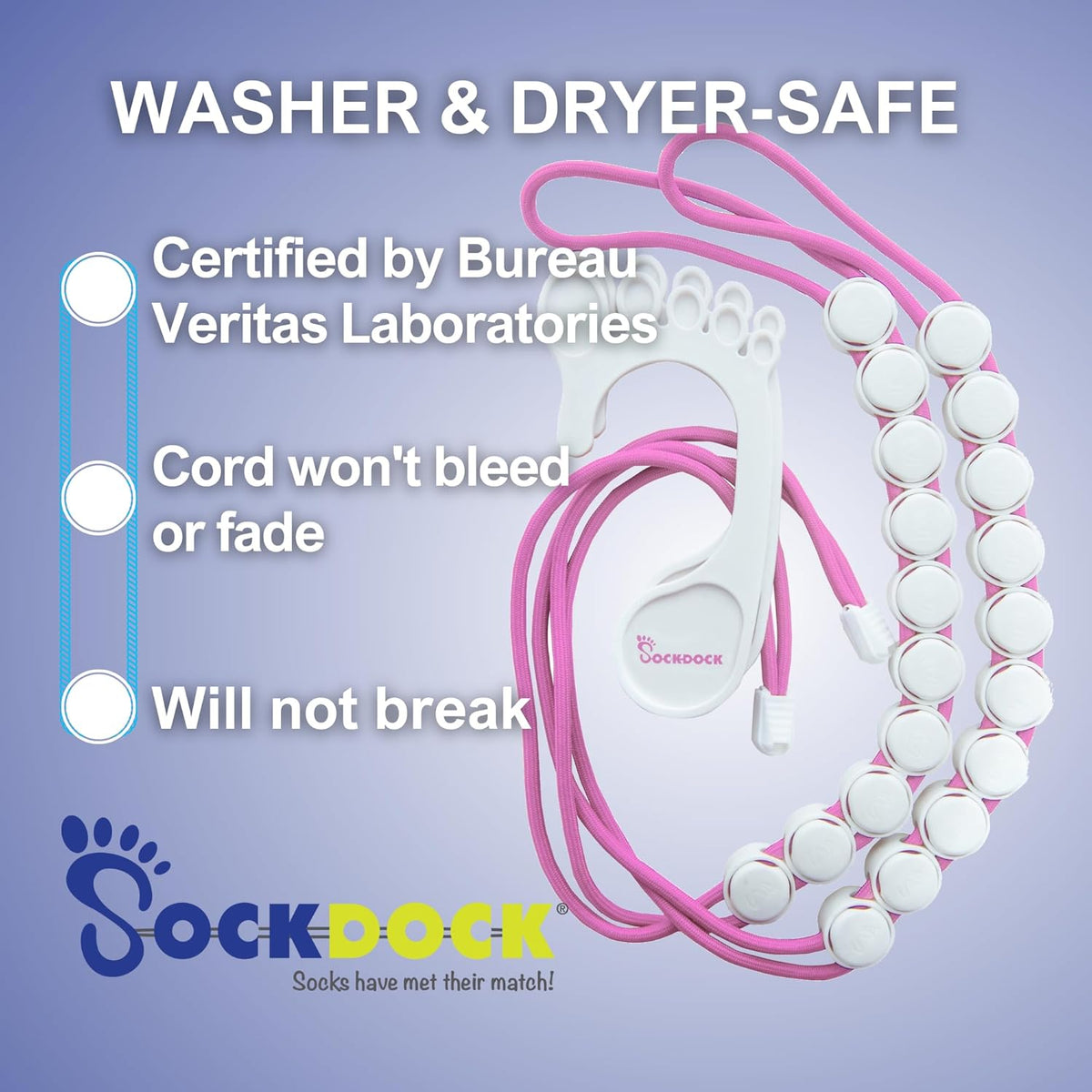Sock Laundry Solution for Washing Drying & Storing Socks in Pairs, Clip & Hold Socks in Washer