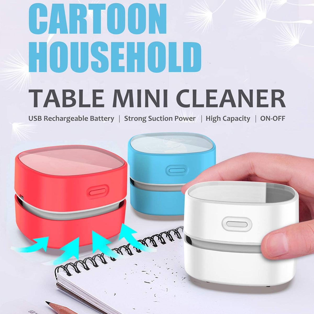 ODISTAR Desktop Vacuum Cleaner,Mini Table dust Sweeper Energy Saving,High Endurance up to 400