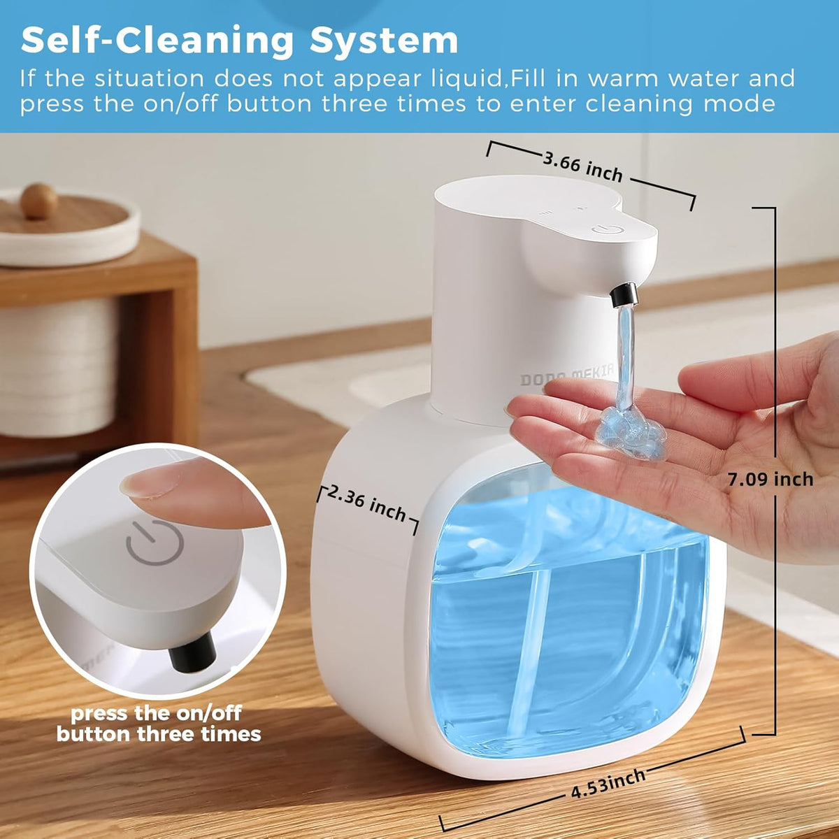 Automatic Liquid Soap Dispenser, 17oz/500ml Touchless Rechargeable with 4-Level Adjustable & IPX5
