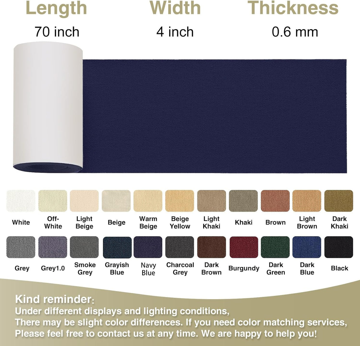 Canvas Repair Tape 4×70 Inch Waterproof Self-Adhesive Fabric Repair Patch for Repairing Boat