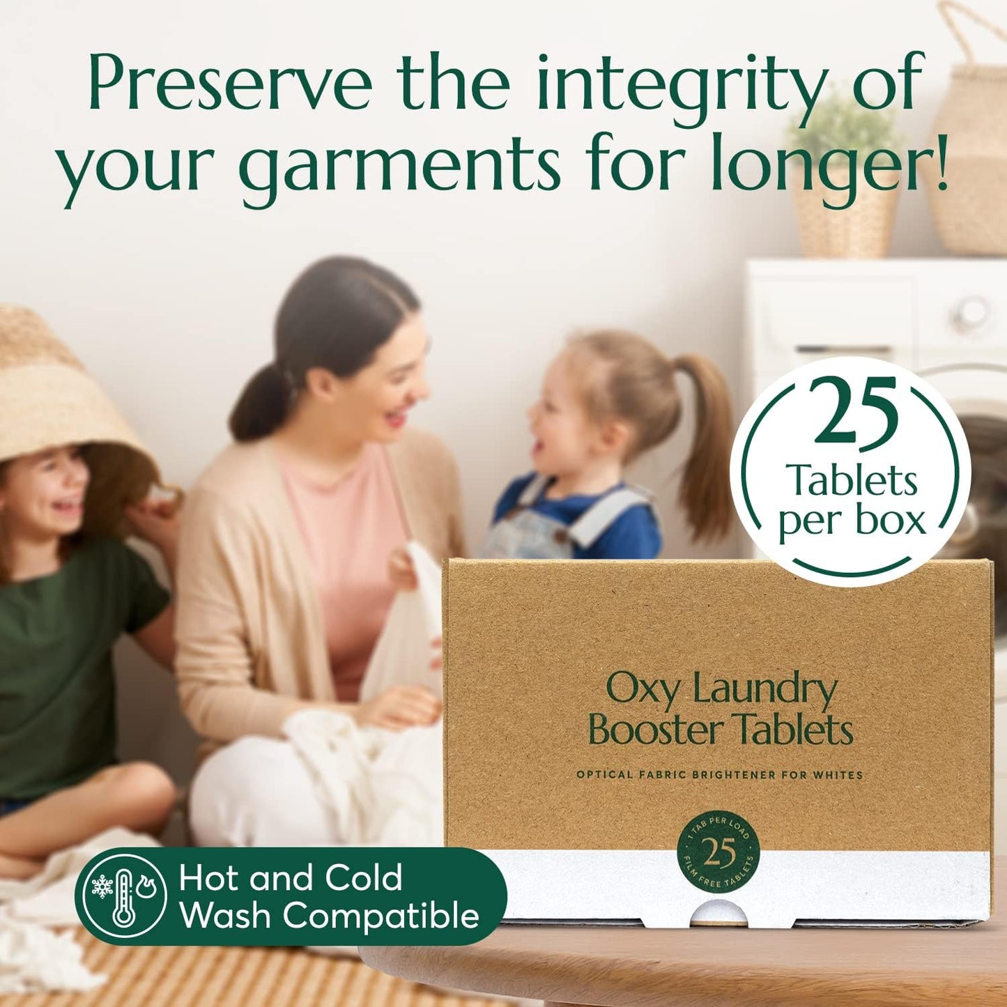 Cleanomic - Oxy Laundry Booster Tablets (White) - Oxy Cleaner Laundry Stain Remover, Color Safe