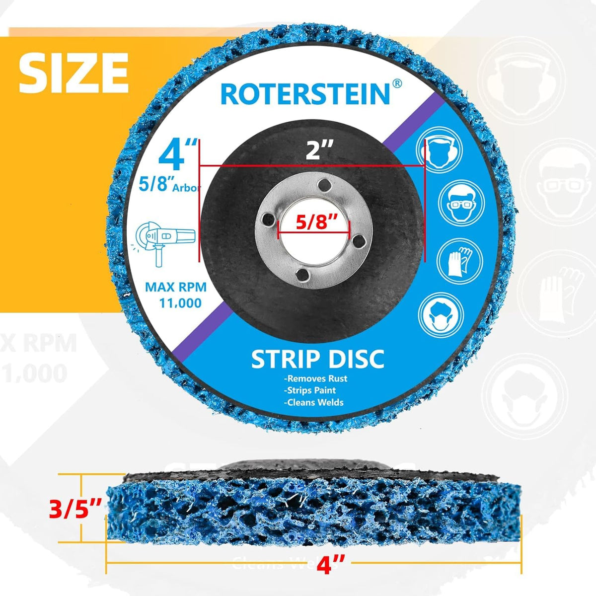 10 Pack Strip Discs Stripping Wheel 4 inch for Angle Grinder Clean and Remove Paint Coating Rust