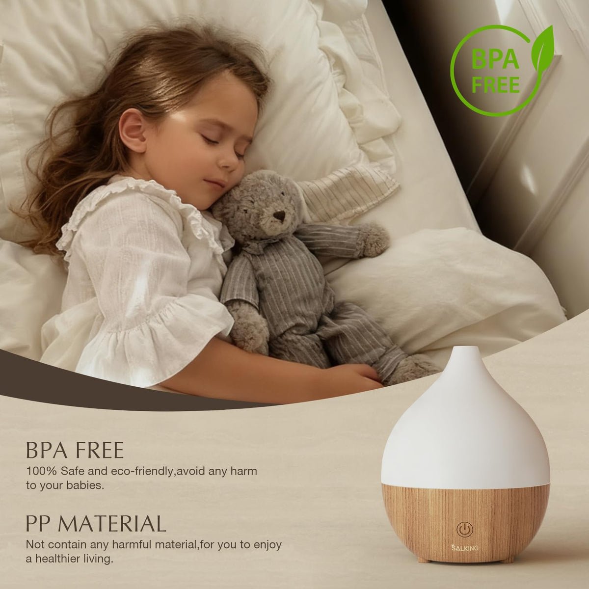 SALKING Essential Oil Diffuser for Home, 100ml Small Aromatherapy Diffuser – view 6