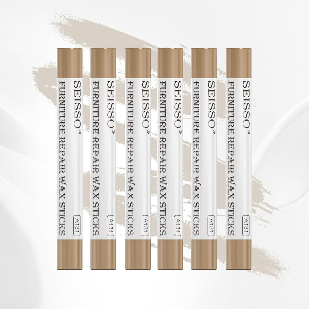 SEISSO Furniture Repair Crayon, 6 Pcs - Wood Filler Sticks, Scratch Repair Wax, Furniture Marking