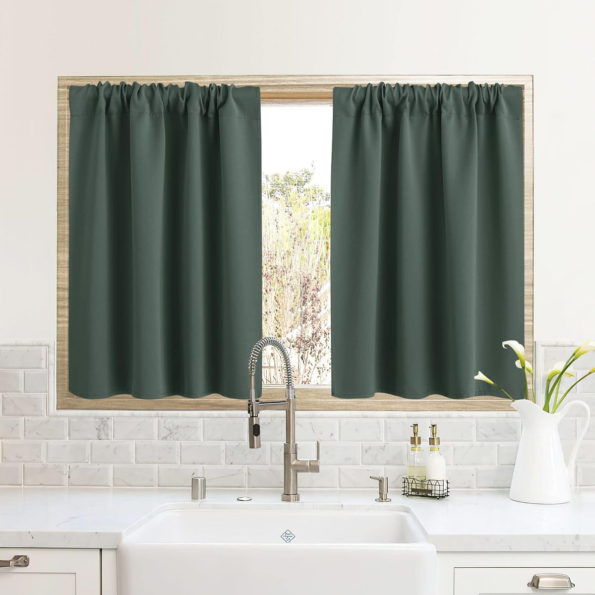 RYB HOME RV Camper Door Window Curtains -Blackout Privacy Curtains & Drapes for Bathroom Bedroom