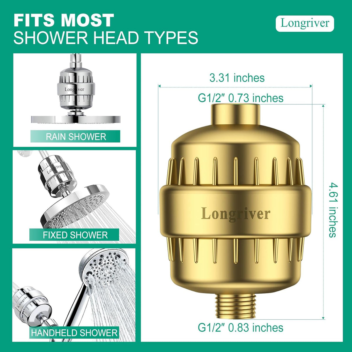 R7 Shower Filter High Put Shower Water Filter for Hard Water 99.99% Remove Chlorine, Shower Water