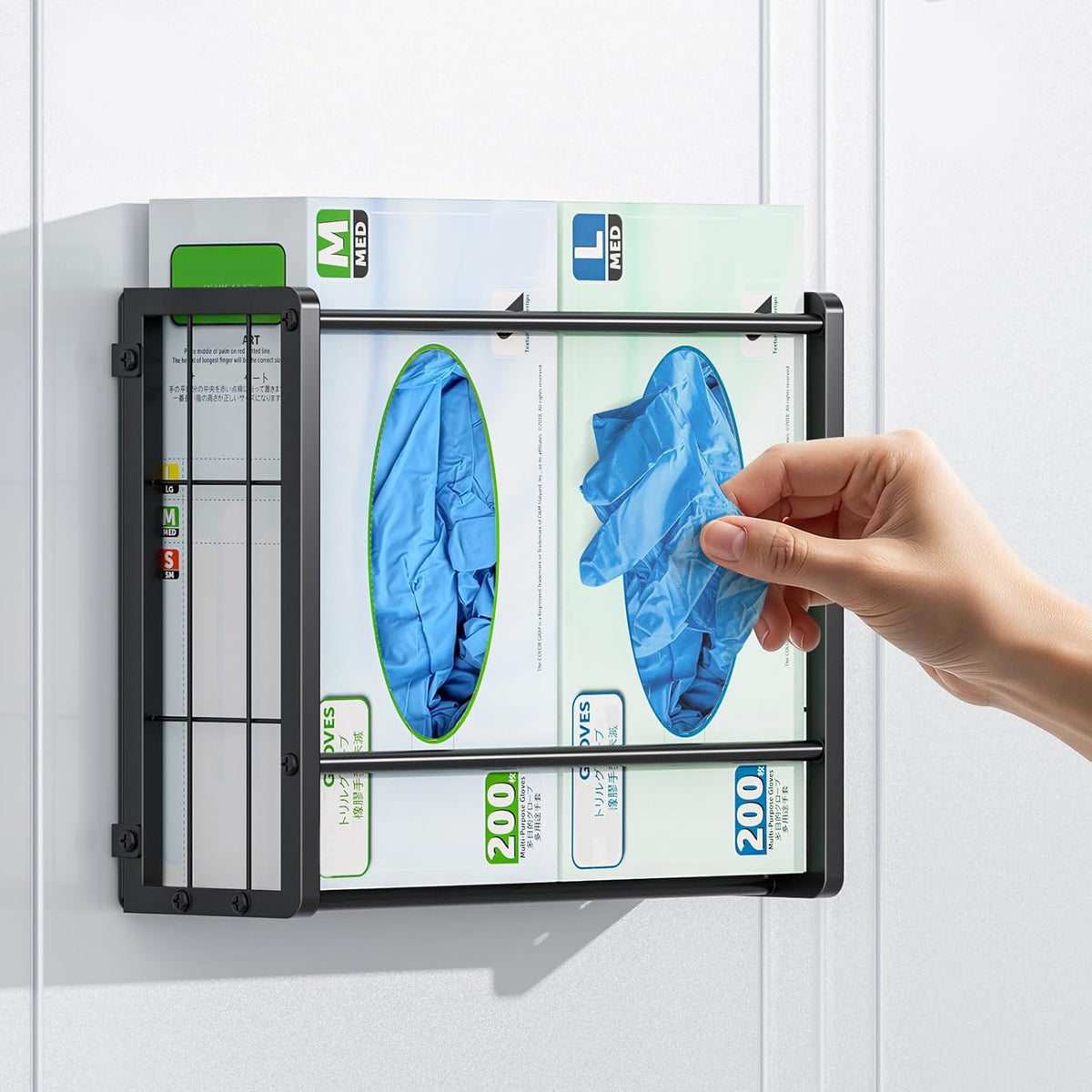 THYGIFTREE Magnetic Glove Holder for 2 Boxes, Wall Mount Metal Rubber Latex Disposable Gloves