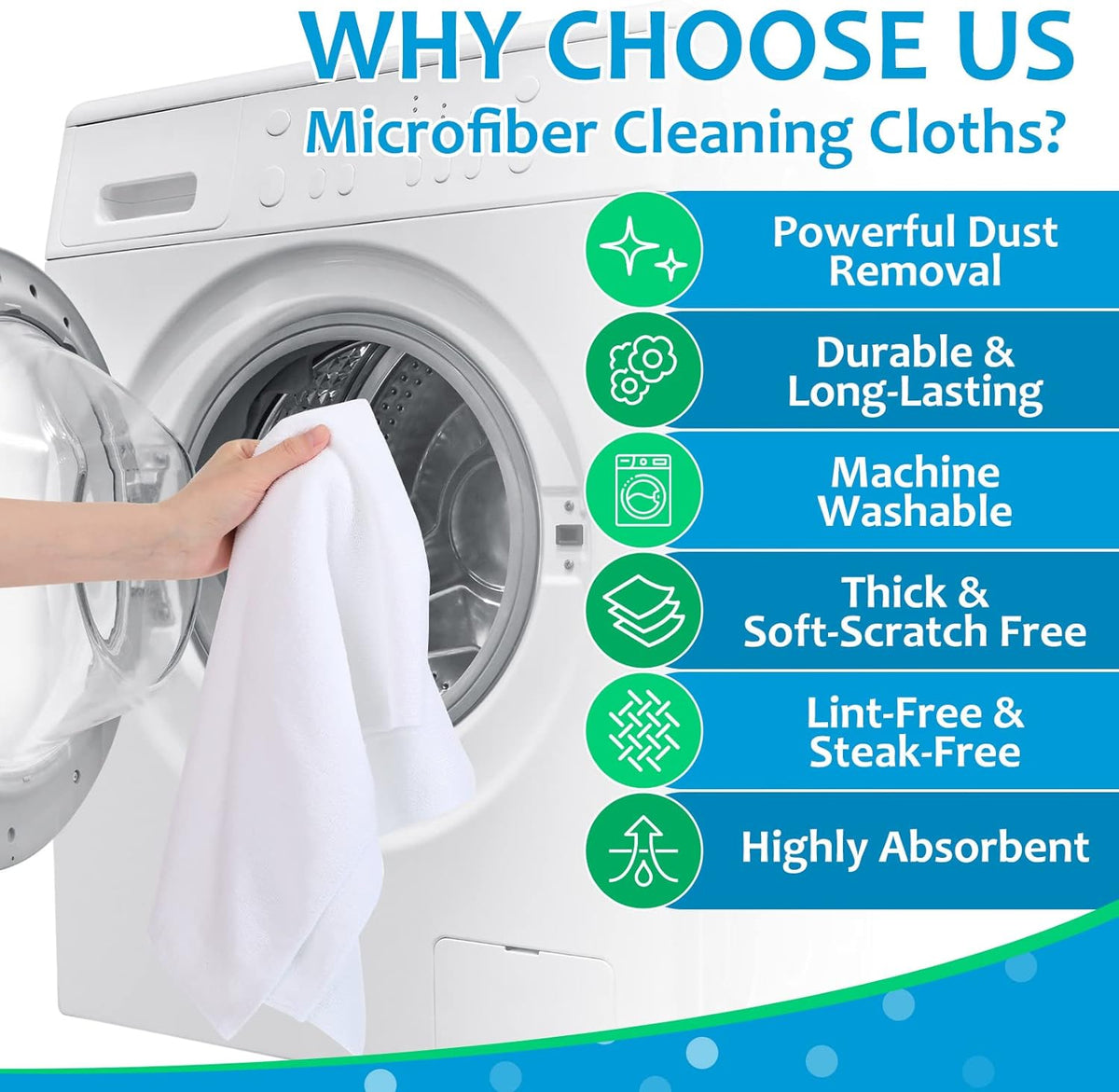 Newwiee 6 Pcs Extra Large Microfiber Cleaning Cloth 30" x 20" Washable Reusable Microfiber Towel