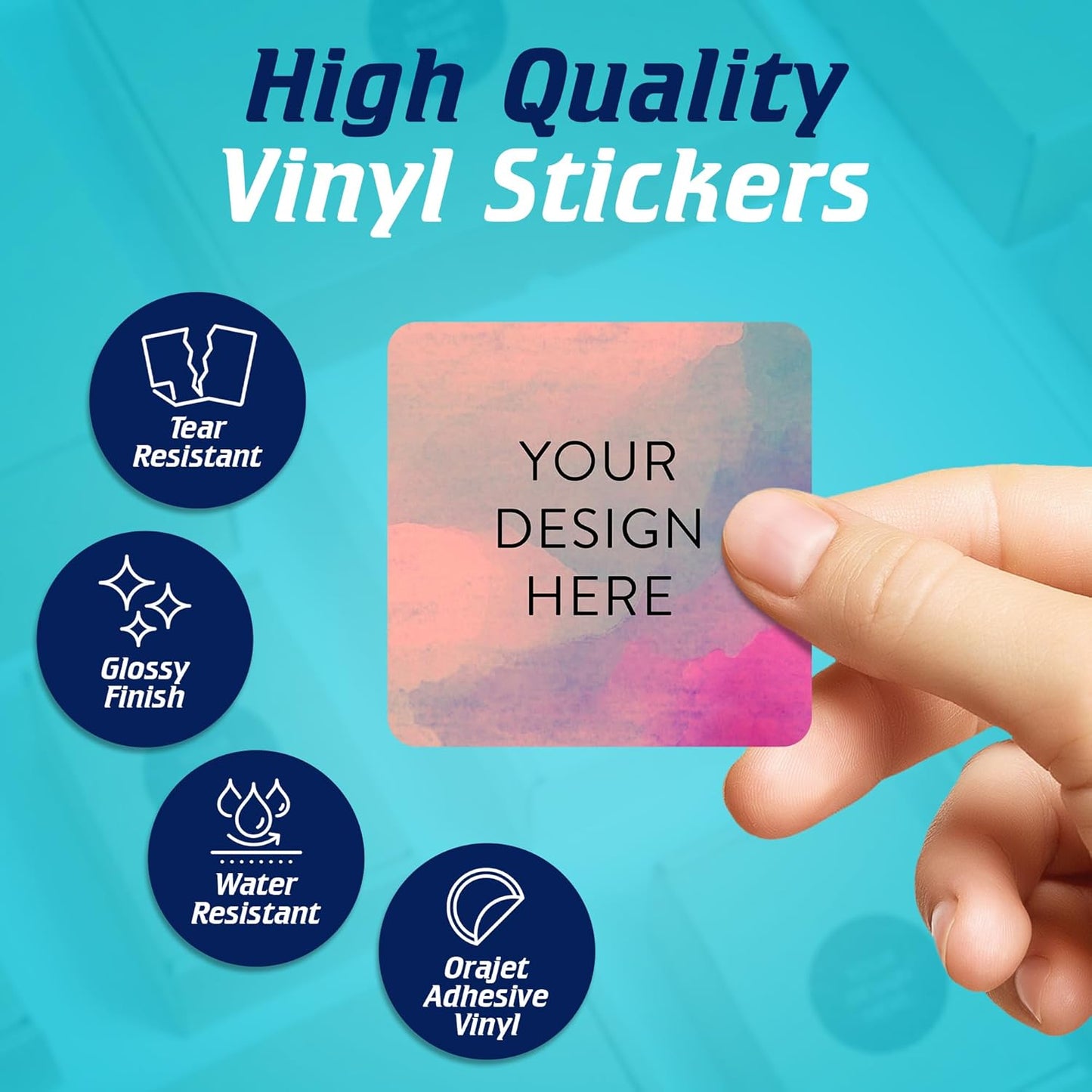 100 Custom Vinyl Stickers - Upload Your own Image, Text, Design, Logo - Personalized Logo Labels