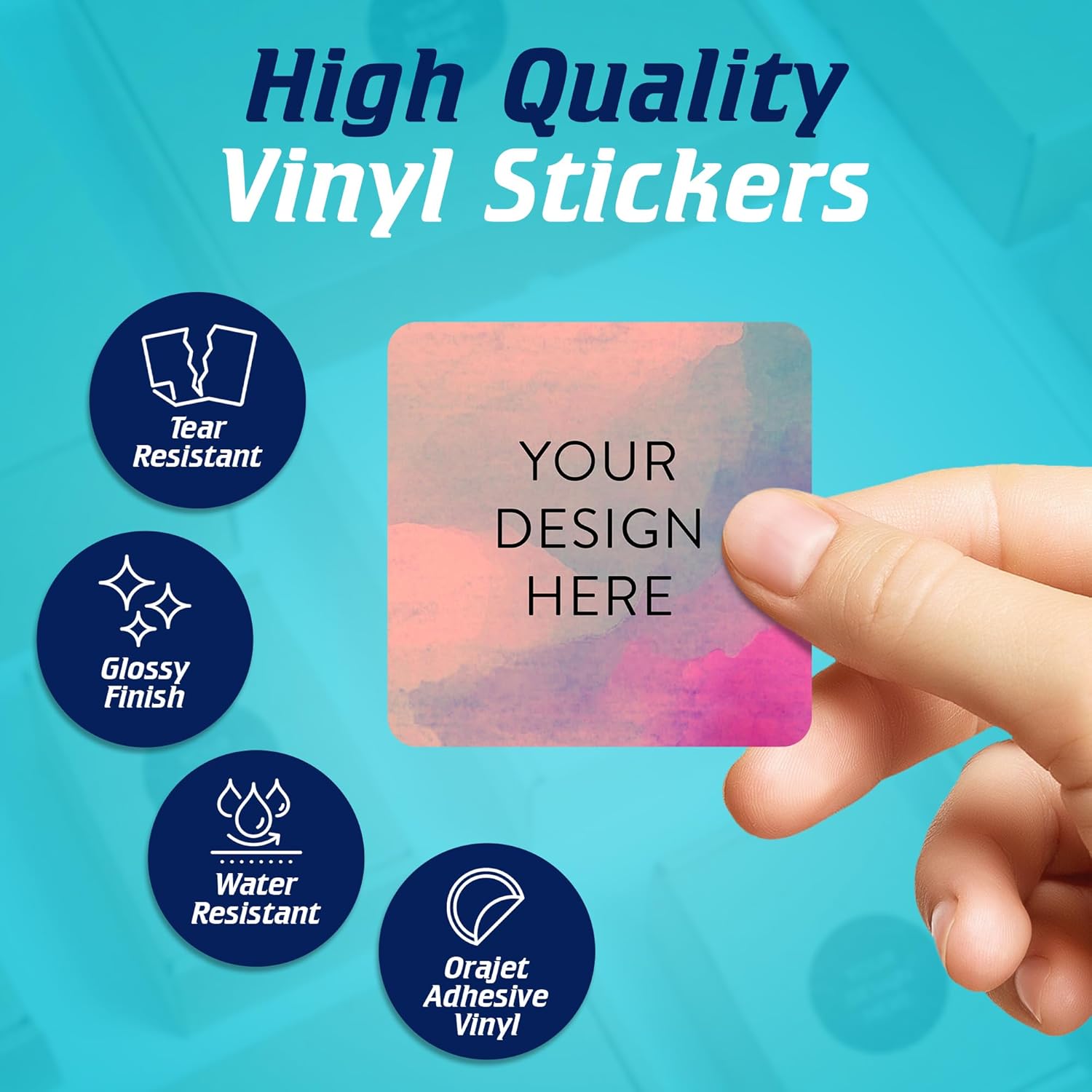 100 Custom Vinyl Stickers - Upload Your own Image, Text, Design, Logo - Personalized Logo Labels