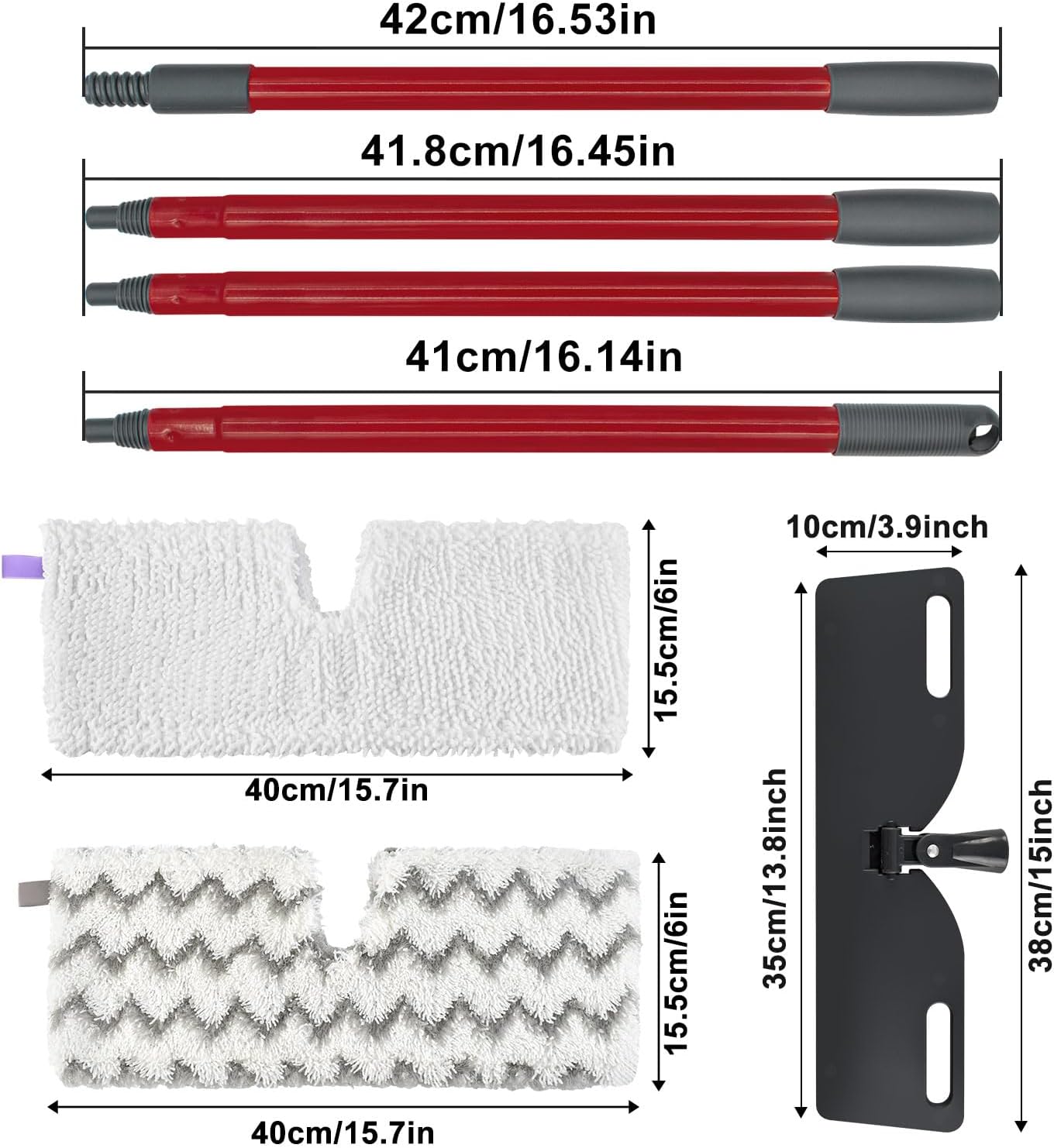 Microfiber Mops for Floor Cleaning, Dust Mop for Hardwood Floors with 2 Heavy Scrub Mop Pads, 2