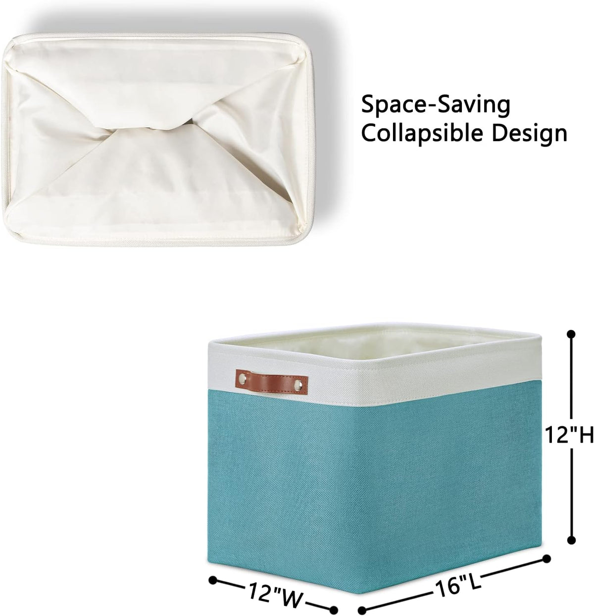 DULLEMELO Large Closet Storage Baskets Canvas Storage Baskets for Organizing 2 Pack Collapsible