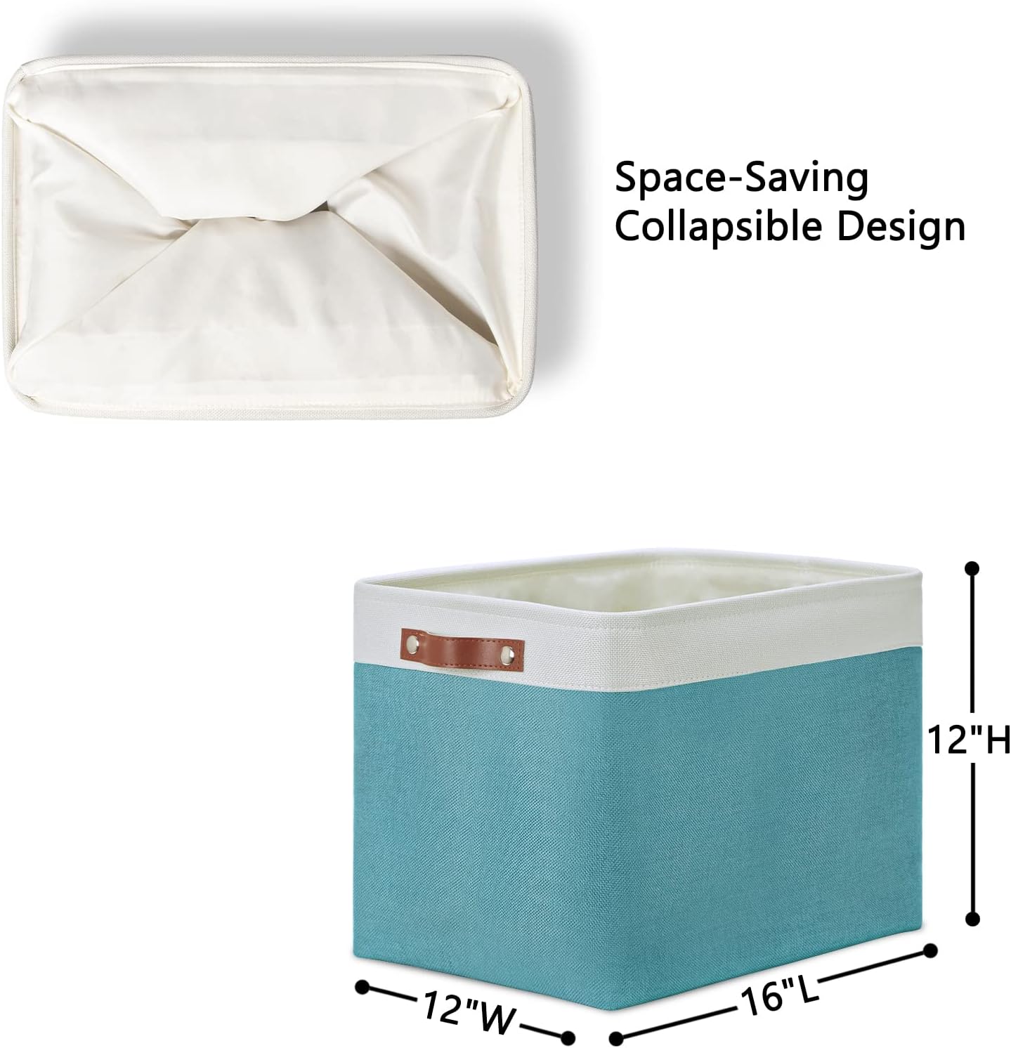 DULLEMELO Large Closet Storage Baskets Canvas Storage Baskets for Organizing 2 Pack Collapsible