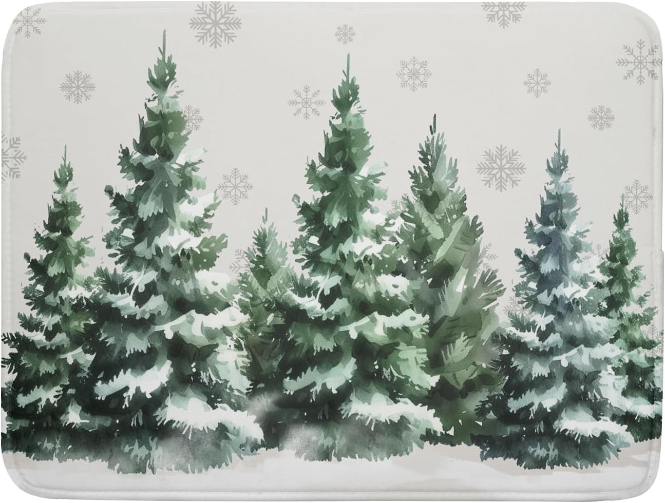 Christmas Pine Tree Dish Drying Mat for Kitchen Counter 18x24 Inch Winter Decorative Dishes Mats