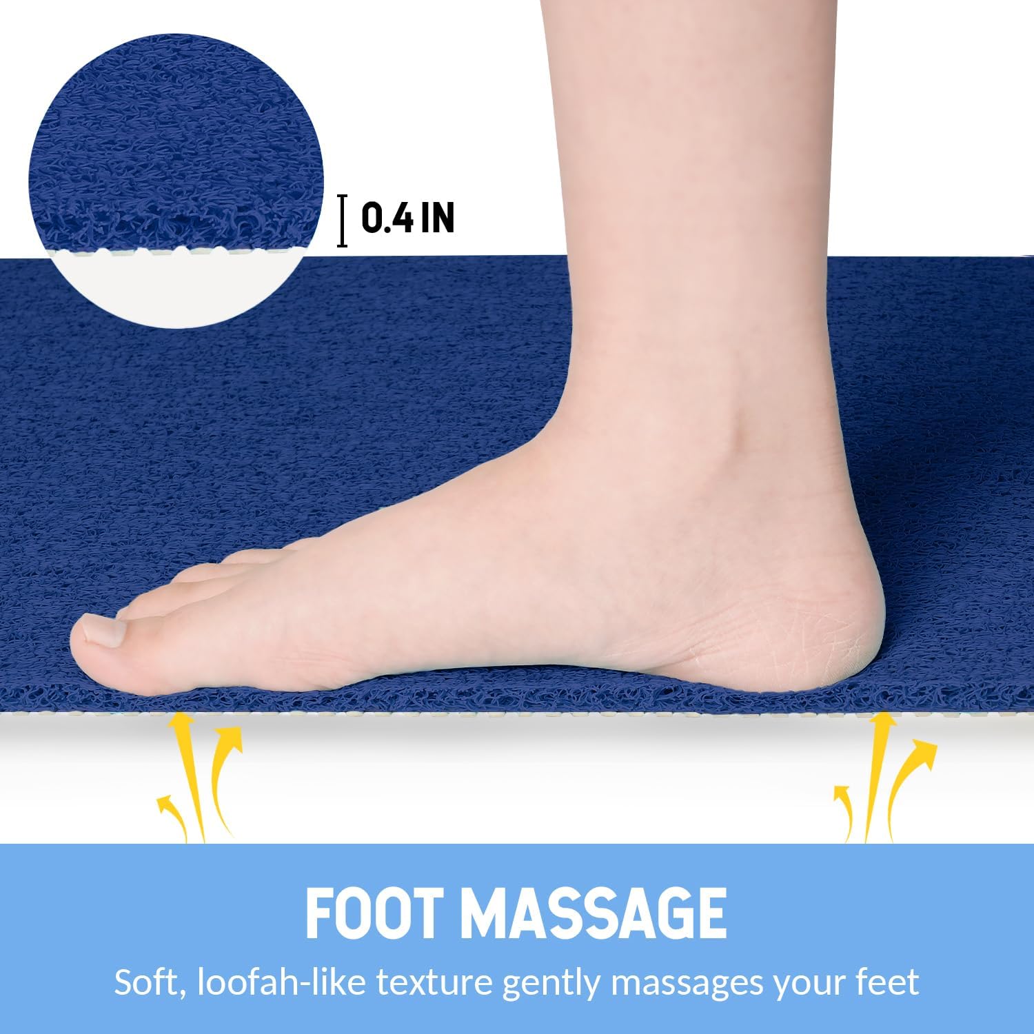 Non-Slip Bathtub Mat, Anti Slip Shower Mat, Fast Drying Bathtub Mats, Foot Scrubber Mat, Anti Slip