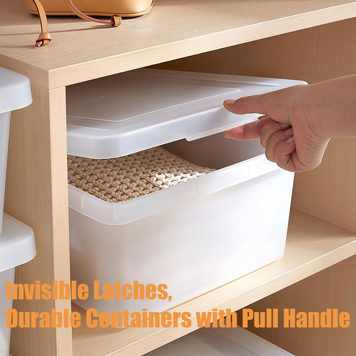15 QuartStackable Plastic Storage Bins with Lids,Container to Organize Shoes and Crafts on Closet