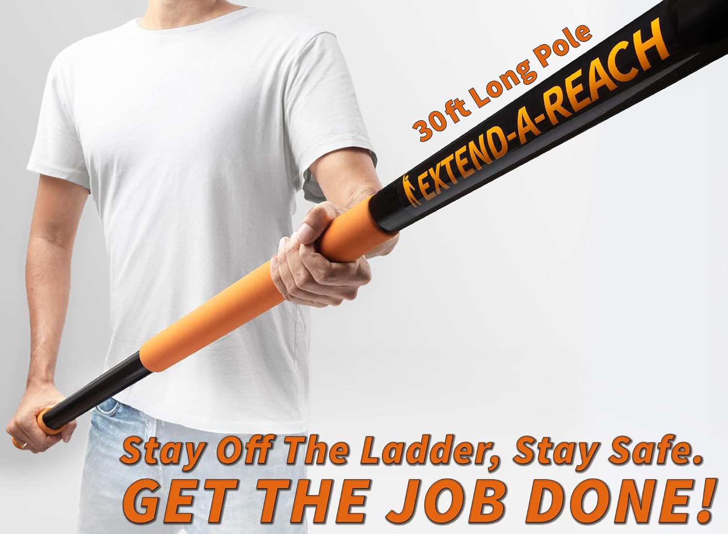 36 Foot High Reach Telescoping Duster Kit and Vinyl Siding Brushes with 5-30 ft Extension Pole //