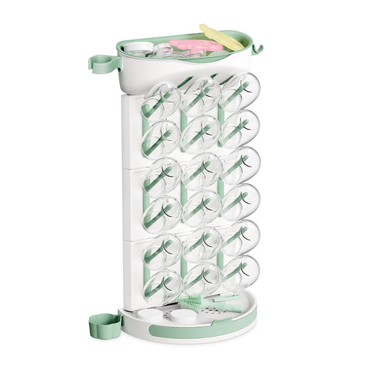 Momcozy DIY Larger Bottle Drying Rack for 18 Bottles, Space Saving Countertop Vertical Rack with