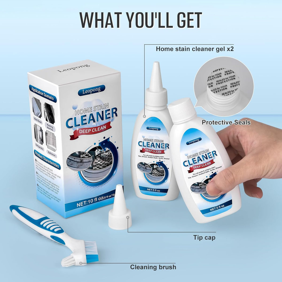 Home Cleaner Gel, Cleaner for Washing Machine, Refrigerator Strips, Household Shower, Kitchen