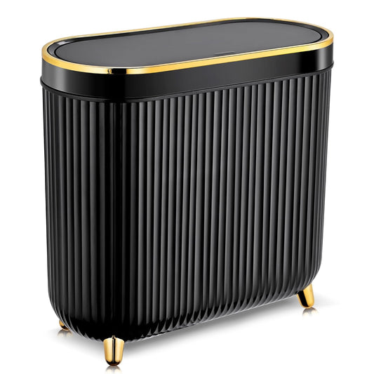 Bathroom Trash Can with Lid 3.1 Gallon Narrow Trash Can Small Plastic Trash Bin 12 Liter