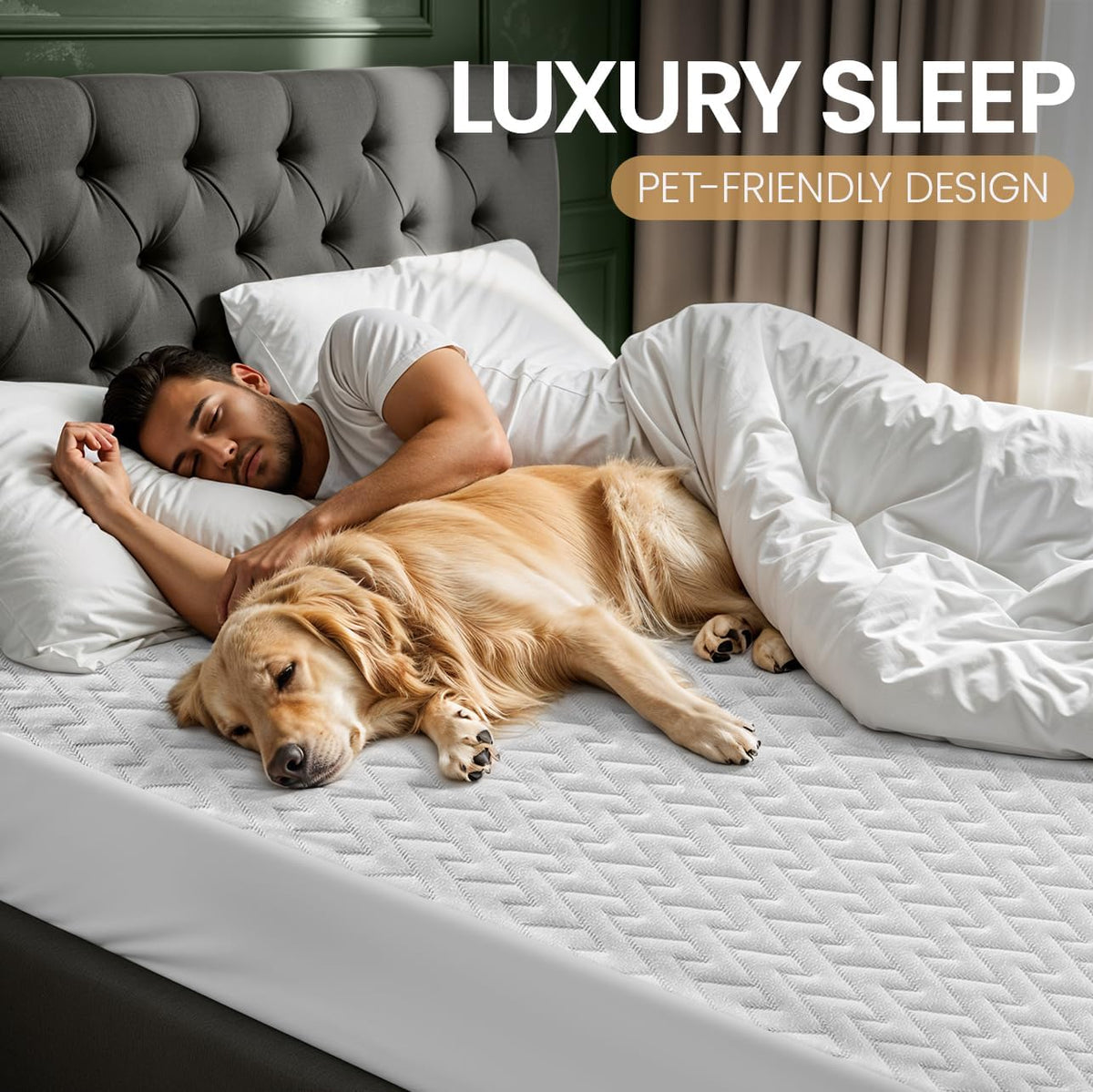 Utopia Bedding Waterproof Mattress Protector King Size, Premium 3D Air Soft Fabric Mattress Cover