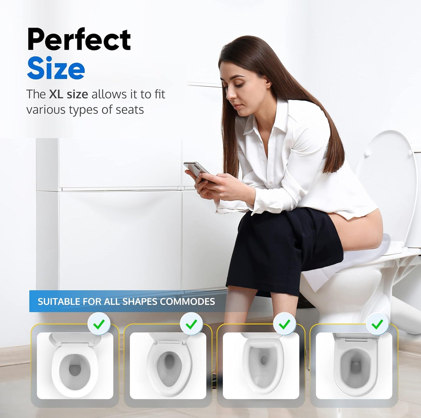 Toilet Seat Covers Disposable Flushable Travel Pack of 50 XL-Disposable Toilet Seat