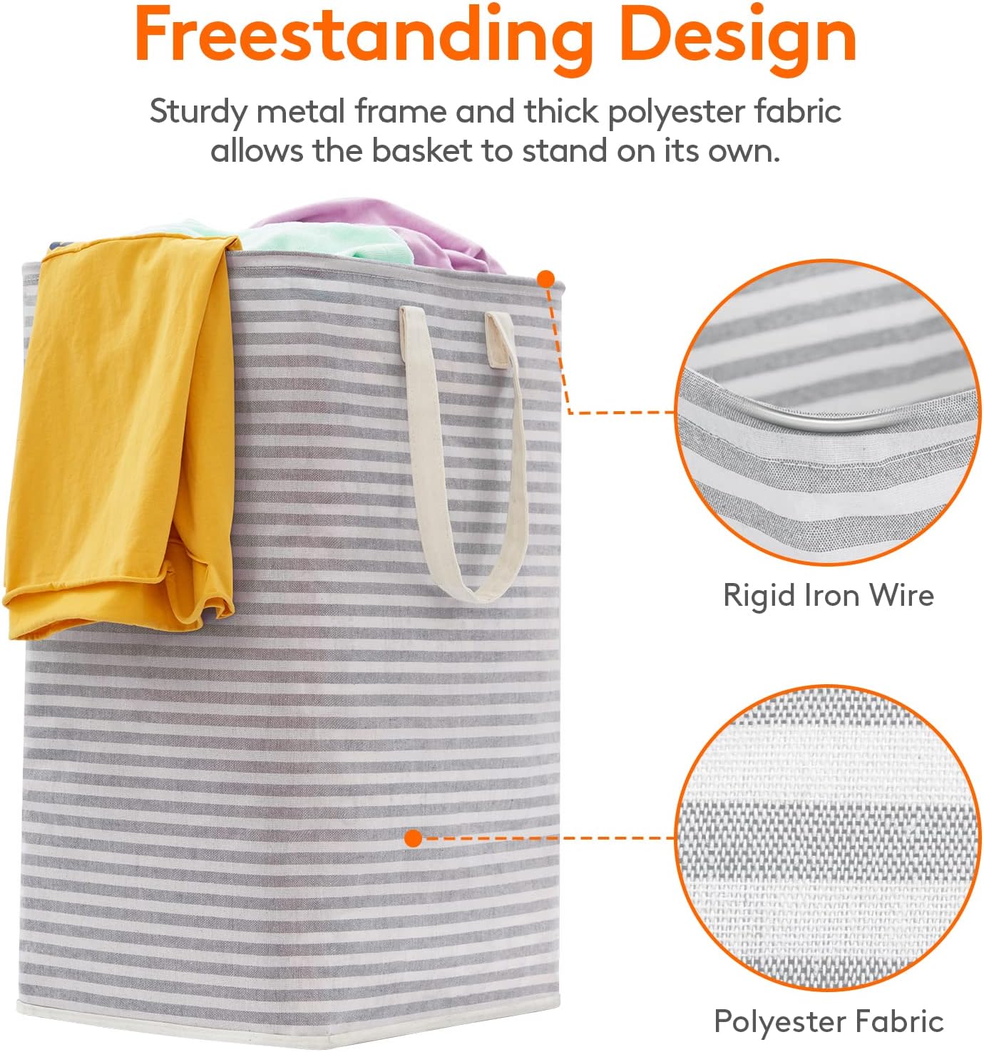 Lifewit 3 Pack Laundry Hamper Large Collapsible Laundry Baskets, Freestanding Waterproof Clothes