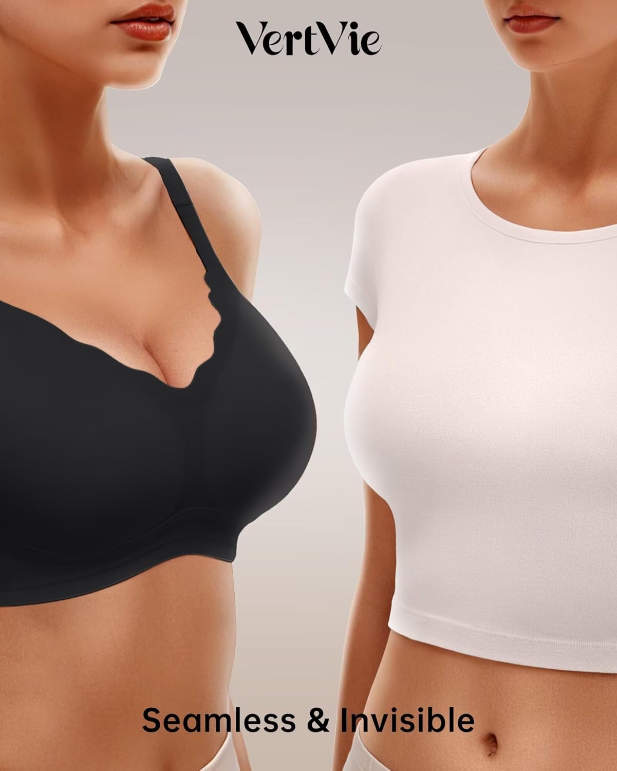 Vertvie Womens Seamless Bras No Underwire Supportive Wireless Push Up Full Coverage Bralette