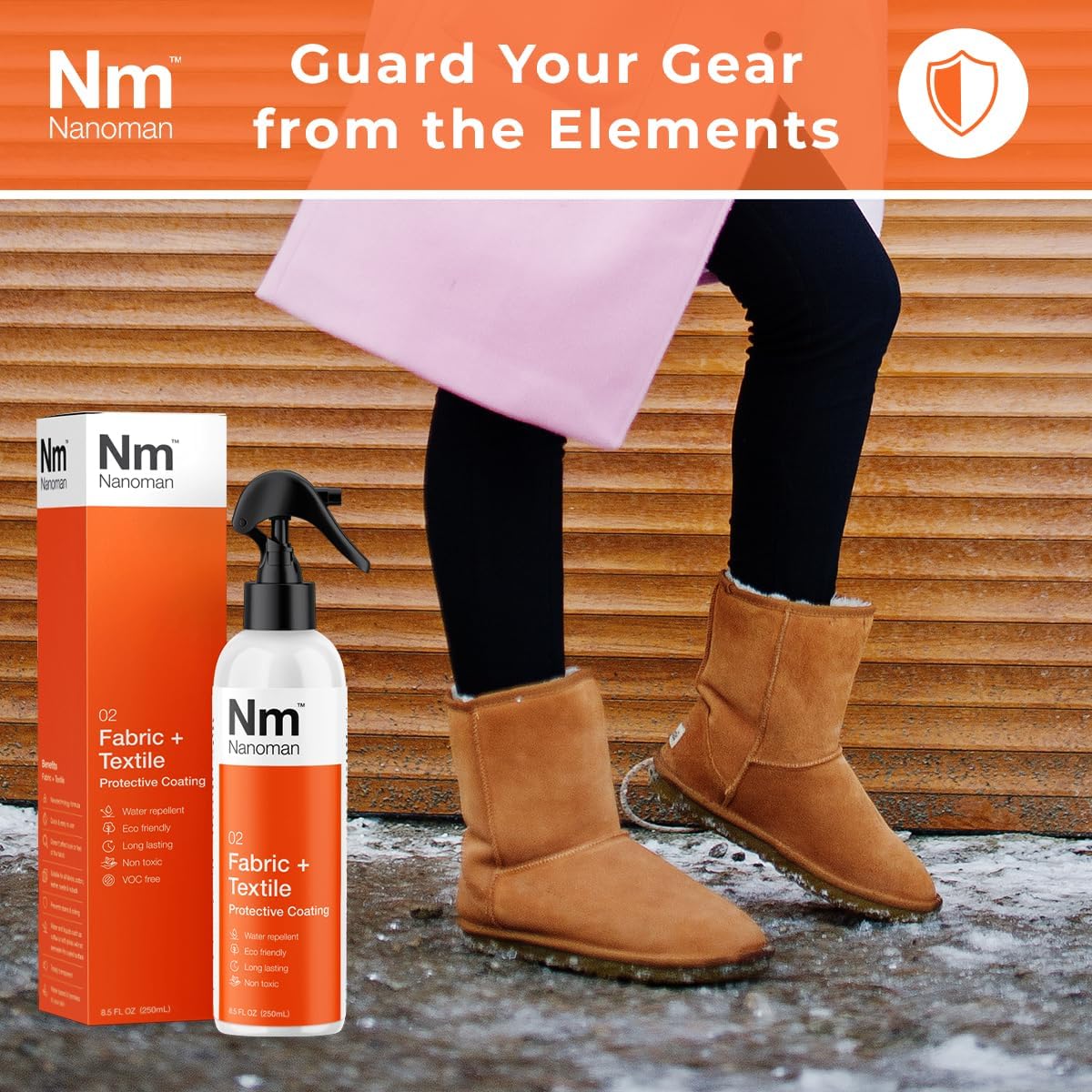 NANOMAN Fabric Waterproof Spray – Protects Shoes, Fabric, Suede, Leather & More. Eco-Friendly