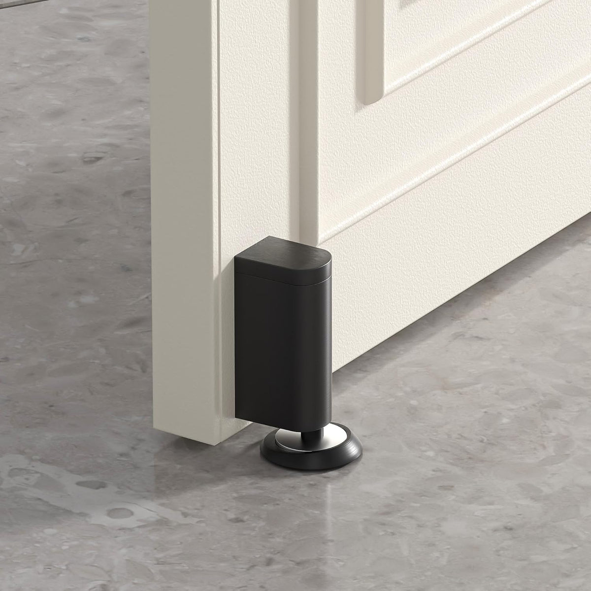 Windproof Magnetic Door Stoppers, 0-0.78" Stroke Mechanical Doorstop, No-Hole Flooring Door Suction