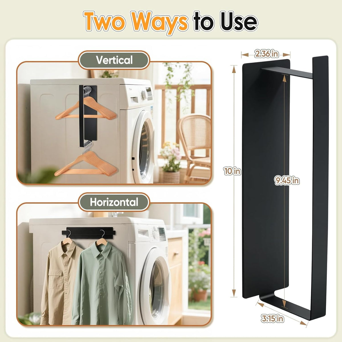 Magnetic Hanger Organizer, Strong Magnetic Hanger Holder for Washing Machine Dryer, Laundry Room