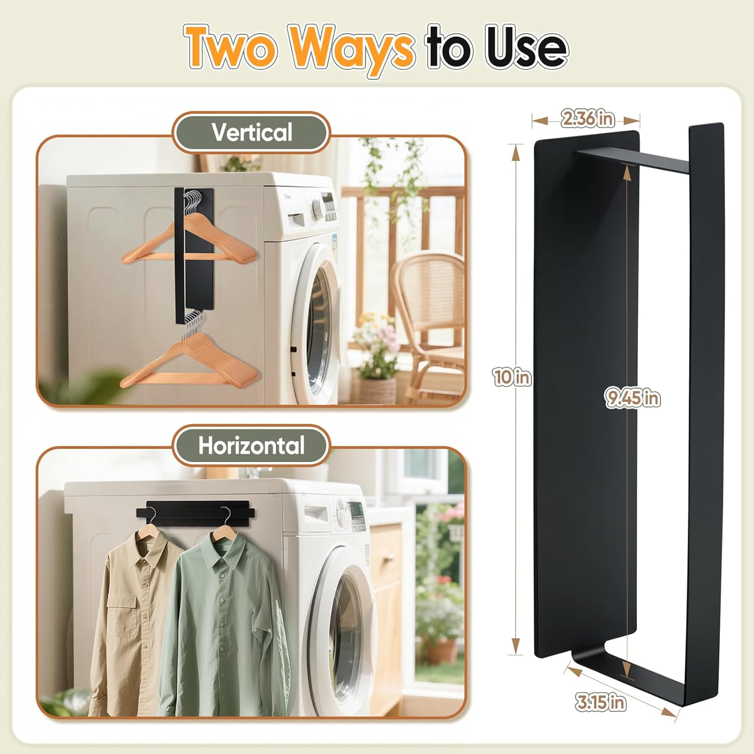 Magnetic Hanger Organizer, Strong Magnetic Hanger Holder for Washing Machine Dryer, Laundry Room