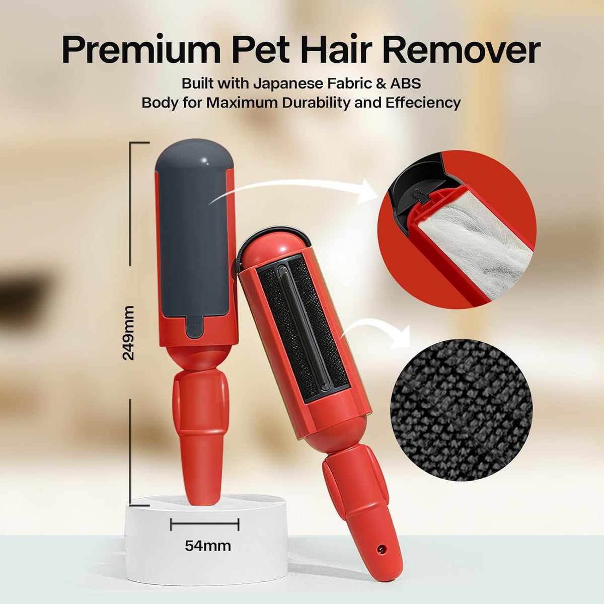 PAKEWAY 2 Pack Pet Hair Removal Tool, Reusable Dog & Cat Fur Remover with Comfy Non-Slip Handle