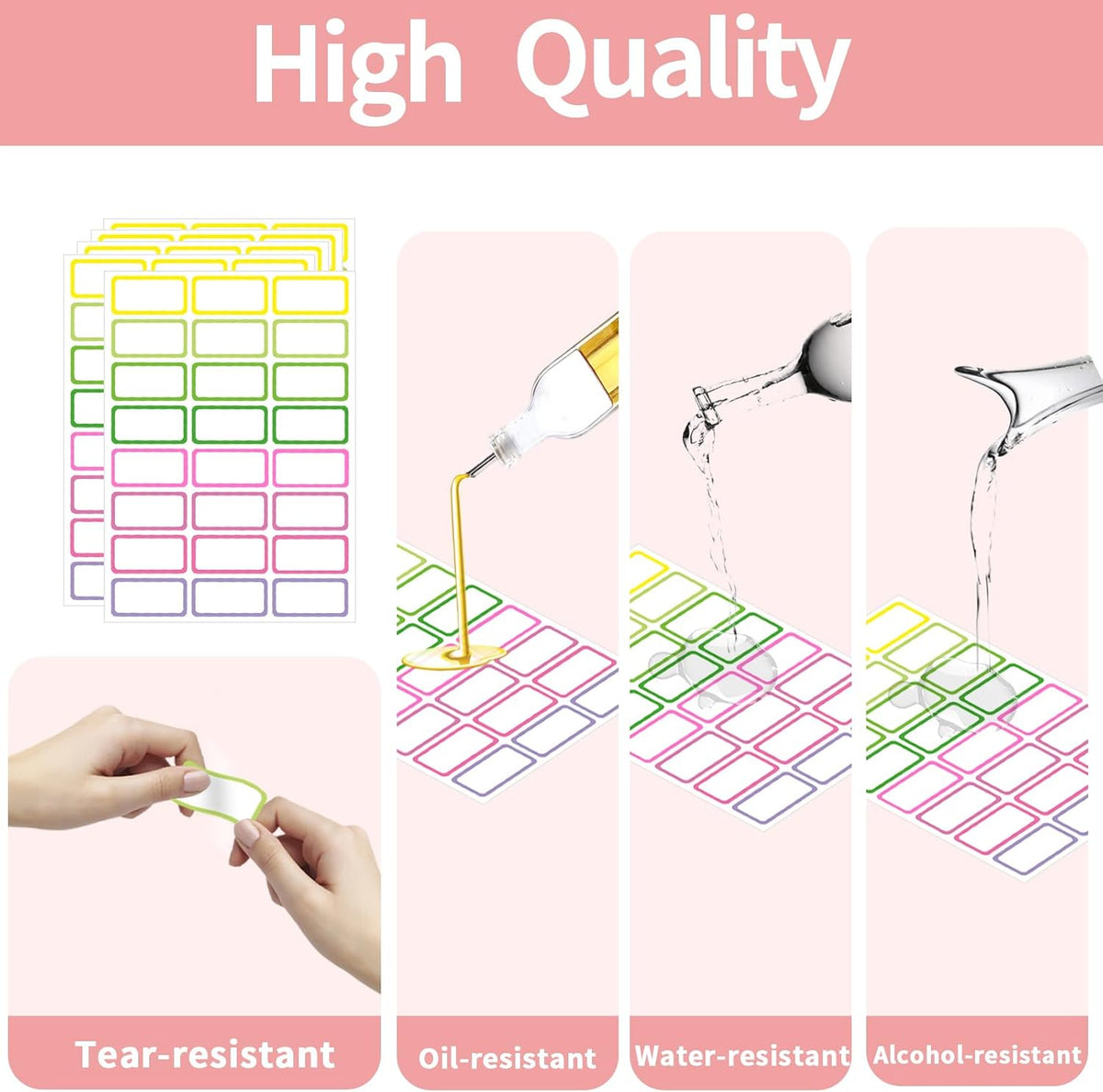 STARLIBOO Removable Freezer Labels,1x2 Inch Color Coding Removable Labels for Food Containers