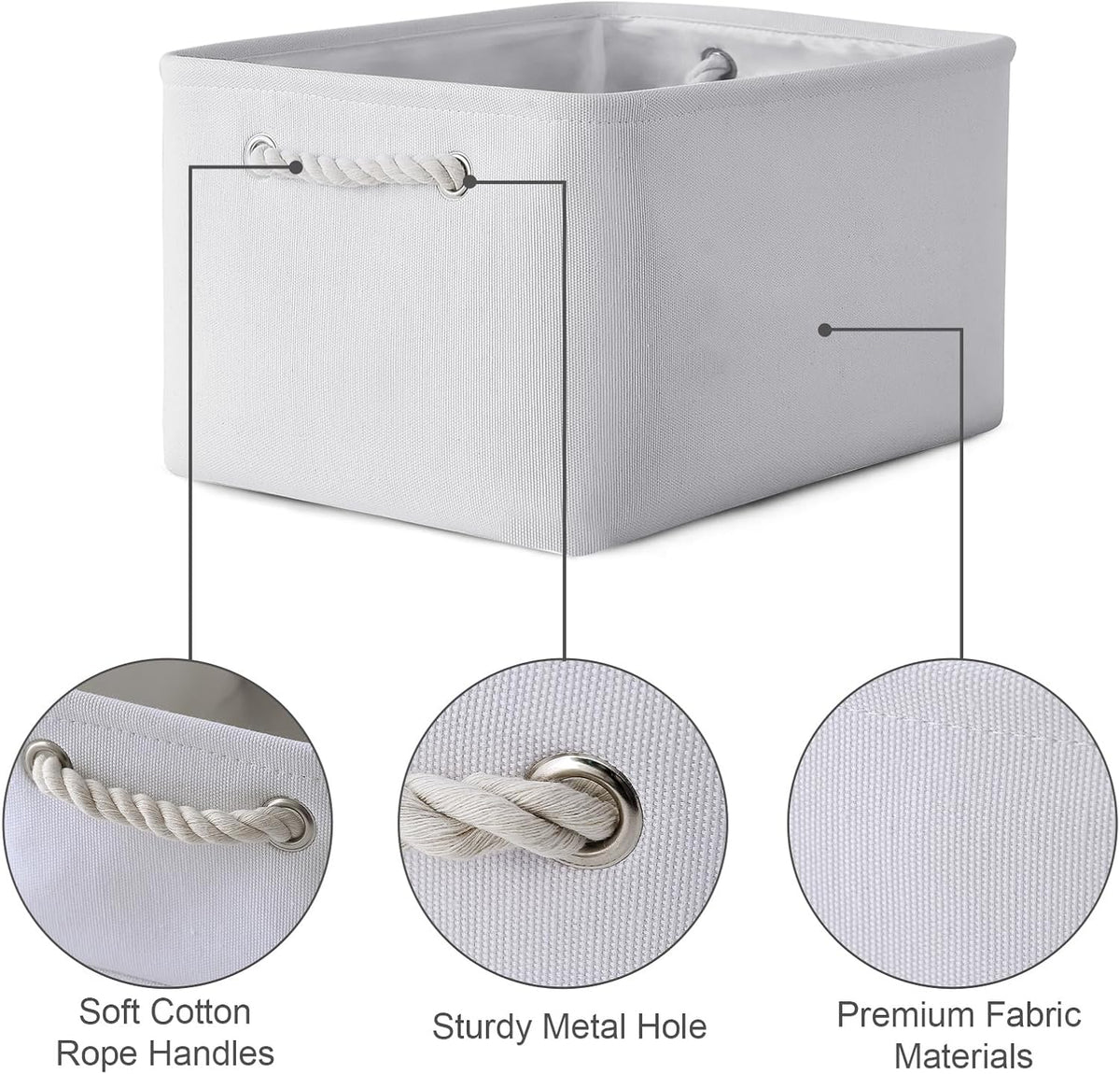 TheWarmHome Fabric Storage Bin, Large 1 Pack 15.7L*11.8W*8.3H Storage Basket for Home Storage and