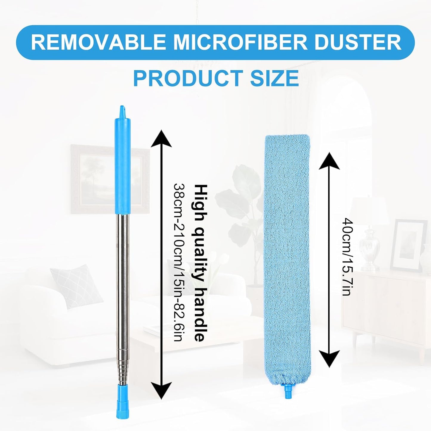 Retractable Gap Duster Cleaner Cleaning Tools with 2 Microfiber Dusting Cloths Washable Duster for