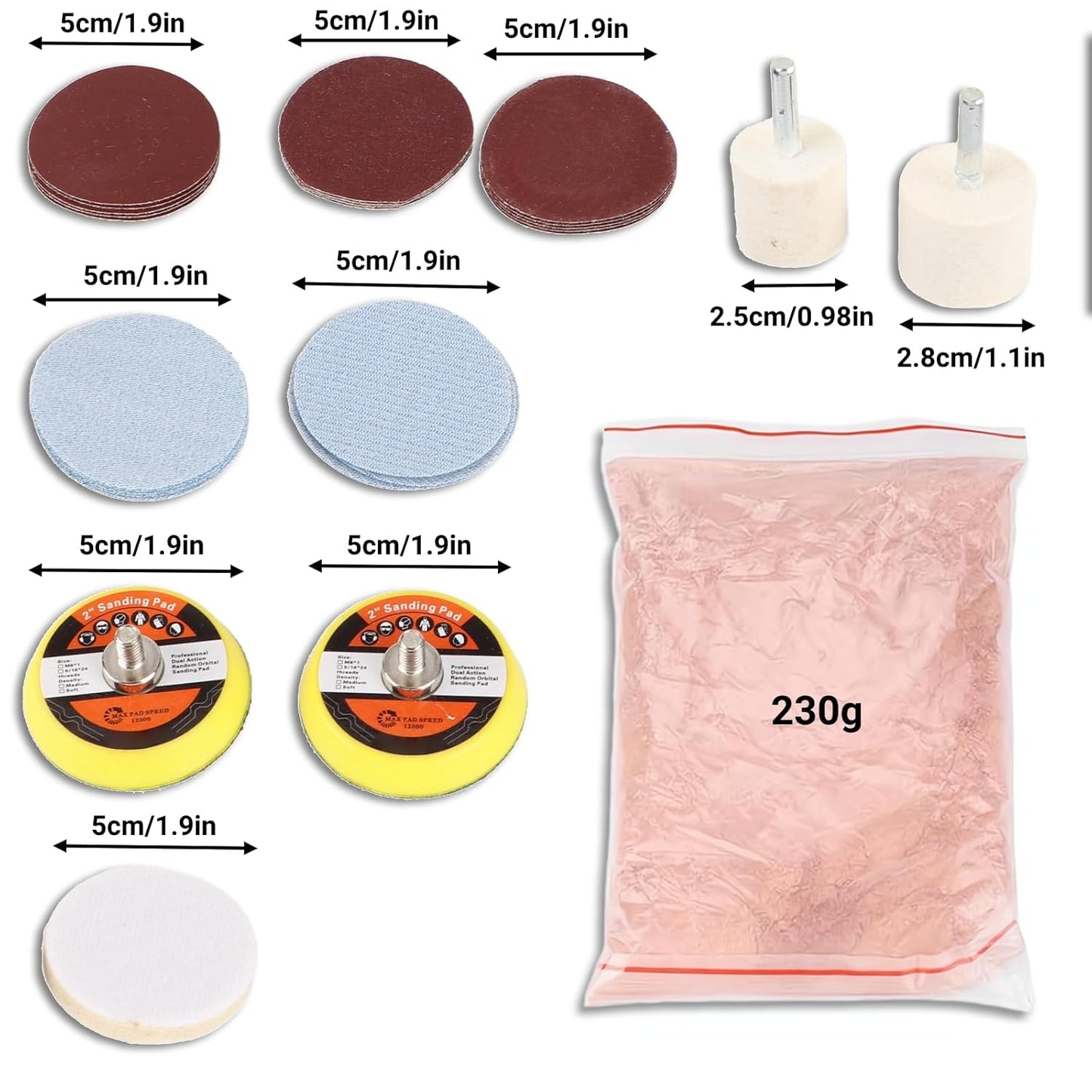Windshield Scratch Remover Set Glass Polishing Kit Abrasive Discs Polish Pads for Any Windscreen