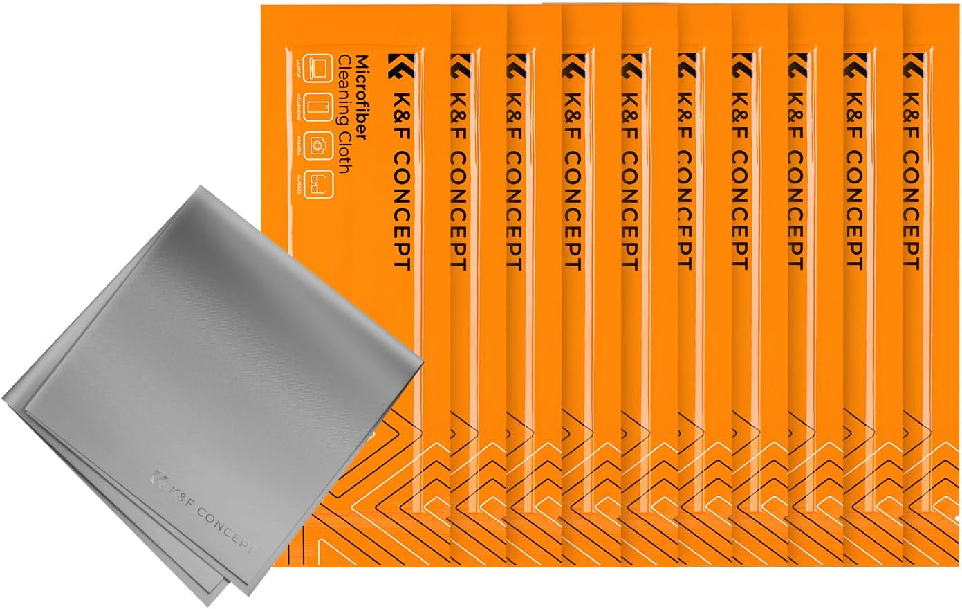 K&F Concept 10 Pack Microfiber Cleaning Cloths - Glasses Cloth for Cleaning Camera Lenses, Glasses
